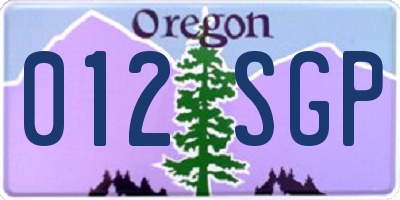 OR license plate 012SGP