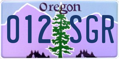 OR license plate 012SGR