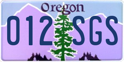OR license plate 012SGS