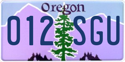 OR license plate 012SGU