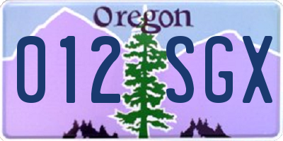OR license plate 012SGX