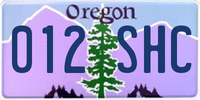 OR license plate 012SHC