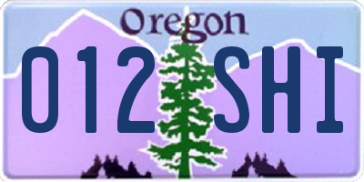 OR license plate 012SHI