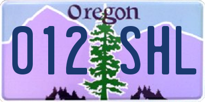 OR license plate 012SHL