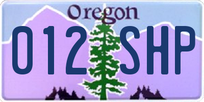 OR license plate 012SHP