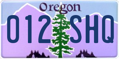 OR license plate 012SHQ