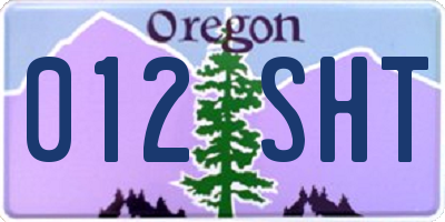 OR license plate 012SHT