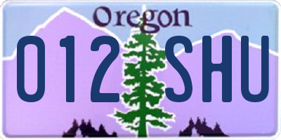 OR license plate 012SHU