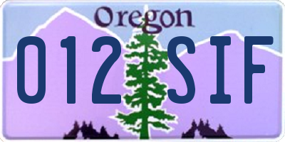 OR license plate 012SIF