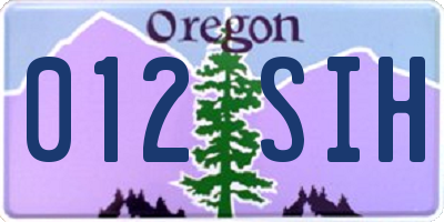 OR license plate 012SIH
