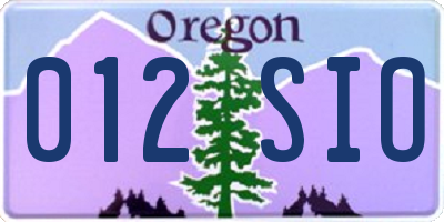 OR license plate 012SIO