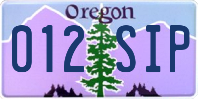 OR license plate 012SIP