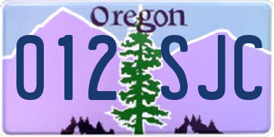 OR license plate 012SJC