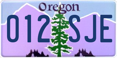 OR license plate 012SJE