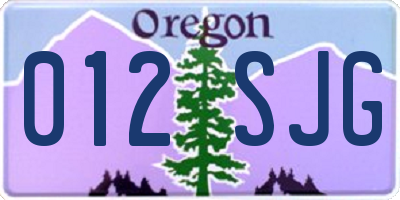 OR license plate 012SJG