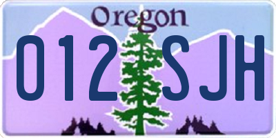 OR license plate 012SJH