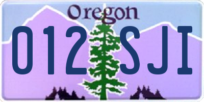 OR license plate 012SJI