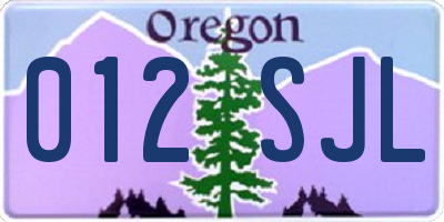 OR license plate 012SJL