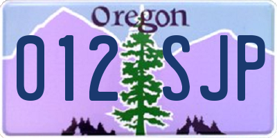 OR license plate 012SJP