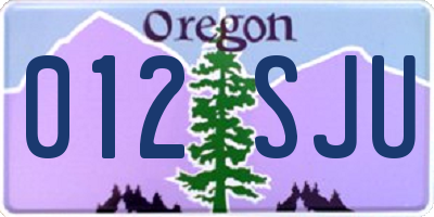 OR license plate 012SJU