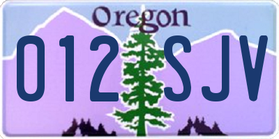 OR license plate 012SJV