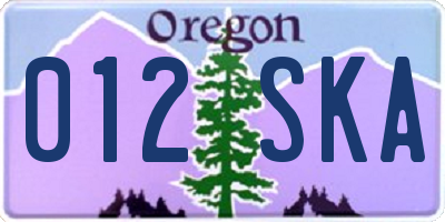 OR license plate 012SKA