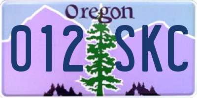 OR license plate 012SKC