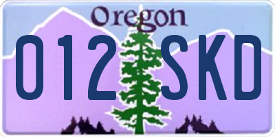 OR license plate 012SKD