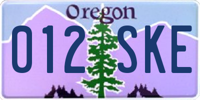 OR license plate 012SKE