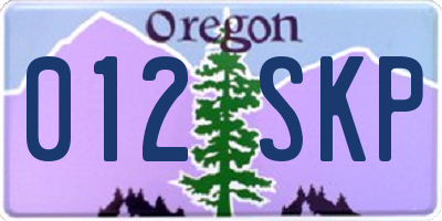 OR license plate 012SKP
