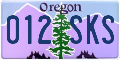 OR license plate 012SKS