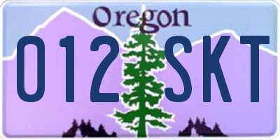 OR license plate 012SKT