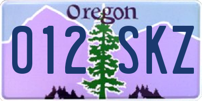 OR license plate 012SKZ
