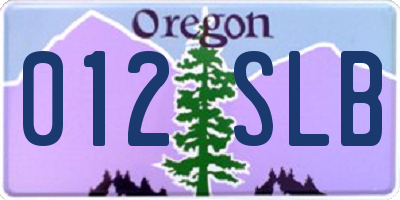 OR license plate 012SLB