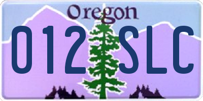 OR license plate 012SLC