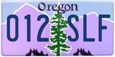 OR license plate 012SLF