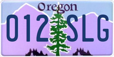OR license plate 012SLG