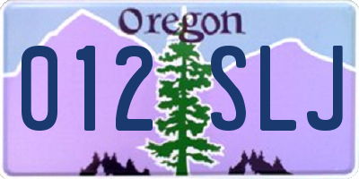 OR license plate 012SLJ