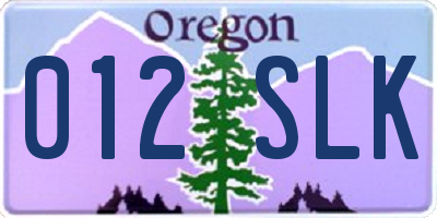 OR license plate 012SLK