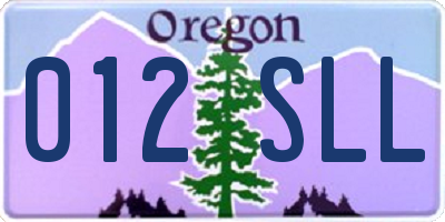 OR license plate 012SLL