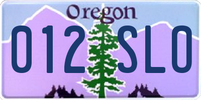OR license plate 012SLO