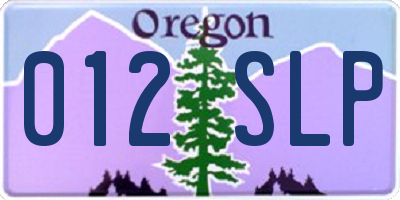 OR license plate 012SLP