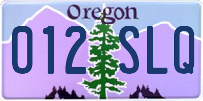 OR license plate 012SLQ
