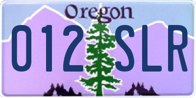 OR license plate 012SLR