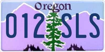 OR license plate 012SLS