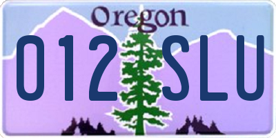 OR license plate 012SLU