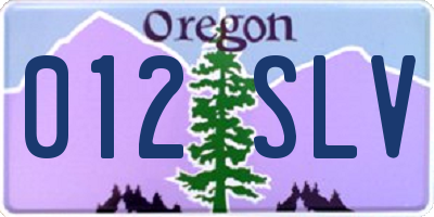 OR license plate 012SLV