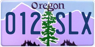 OR license plate 012SLX