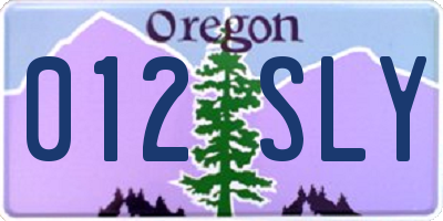 OR license plate 012SLY