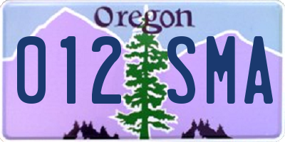 OR license plate 012SMA